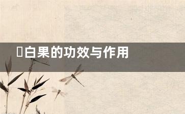 ​白果的功效与作用 ​白果有什么好处